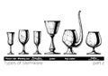 Illustration of Stemware types