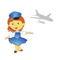 Illustration of stewardess