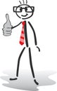 Illustration of a stick man - thumbs up - ok