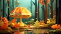 Illustration still life on the theme of the autumn forest,Generated by AI Royalty Free Stock Photo