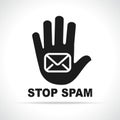 Stop spam on white background