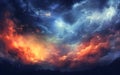 Illustration of a stormy night sky