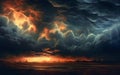 Illustration of a stormy night sky