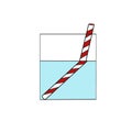 Diagram of Straw that Refracts in Water Royalty Free Stock Photo