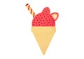 Illustration of strawberry ice cream