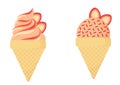 Illustration of strawberry ice cream