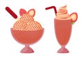 Illustration of strawberry ice cream 2