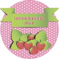 Illustration of strawberry jam stickers