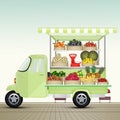 Street pickup truck selling fresh fruit Royalty Free Stock Photo