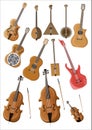 Illustration of stringed musical instruments