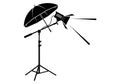 Illustration of a studio light with umbrella isolated on white background Royalty Free Stock Photo