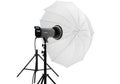 Illustration of studio strobe light with umbrella isolated on white background Royalty Free Stock Photo