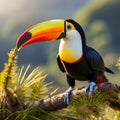 Illustration of the stunning and colorful Toucan