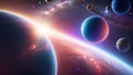 An Illustration Of A Stunningly Picturesque Space Scene With Planets And Stars AI Generative