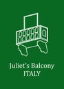 The illustration with landmark The Juliets Balcony Royalty Free Stock Photo