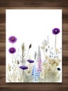 Illustration of A Stylish Greeting Card Template with Colorful Floral Art in Watercolor Style