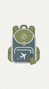Illustration of a stylized backpack with a minimalist design. The backpack is Royalty Free Stock Photo