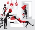 Illustration of the stylized beauty salon for wome Royalty Free Stock Photo