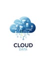 Illustration of a stylized blue cloud symbolizing cloud computing Royalty Free Stock Photo