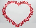 Illustration of a stylized decorative red heart on white background. Royalty Free Stock Photo