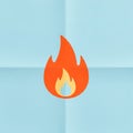 Illustration of a stylized flame on a light blue background. The flame features a layered design Royalty Free Stock Photo