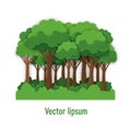 Illustration of a stylized forest scene created in vector format. Features multiple layers Royalty Free Stock Photo