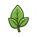 Illustration of a stylized green leaf with three sections, outlined in dark green. The Royalty Free Stock Photo