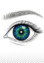 Illustration of a stylized human eye, Royalty Free Stock Photo