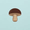 Illustration of a stylized mushroom against a light blue background Royalty Free Stock Photo