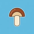 Illustration of a stylized mushroom on a light blue background Royalty Free Stock Photo