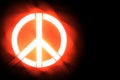 Illustration stylized peace symbol on black background Royalty Free Stock Photo