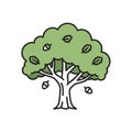 Illustration of a stylized tree with a thick green canopy and simplified Royalty Free Stock Photo