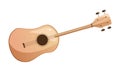 Illustration of a stylized wooden acoustic guitar. Royalty Free Stock Photo