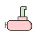 Illustration Submarine Icon For Personal And Commercial Use.