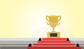 Illustration of Success Concept: the stairs, the red carpet, the podium and the trophy with a large copyspace Royalty Free Stock Photo