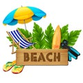 Illustration of summer and vacation logo