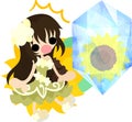 The illustration of sunflower girl