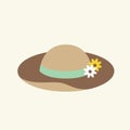 Illustration of sunhat with flowers on top