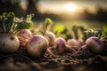 Turnips Vegetables Harvest at Dawn