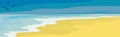 Illustration sunny sandy beach and blue sea