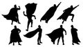 Super hero silhouette set