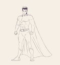 Illustration of super heroe in standing pose