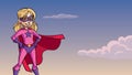 Super Girl Sky Background Royalty Free Stock Photo