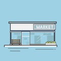 Illustration of super market on the street