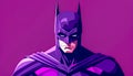 Illustration with superhero batman isolated, generative AI.