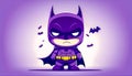 Illustration with superhero batman isolated, generative AI.