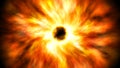 Illustration of supernova explosion with bright orange and yellow colors. Royalty Free Stock Photo