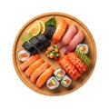illustration sushi set on white background. Generative AI Royalty Free Stock Photo