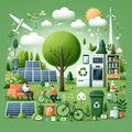 Illustration Of Eco-Friendly Living, AI generated Royalty Free Stock Photo