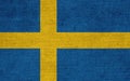 Sweden flag painted on old grunge paper Royalty Free Stock Photo